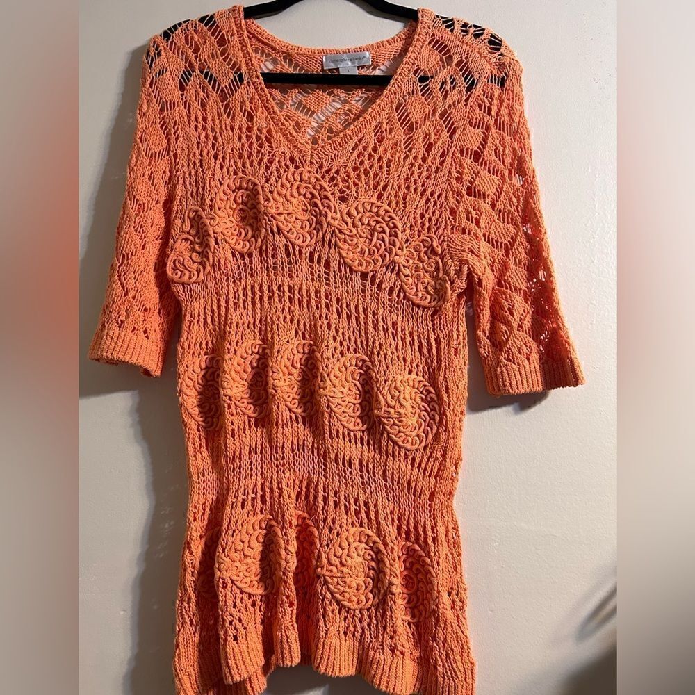 Christopher banks crochet netted top size large